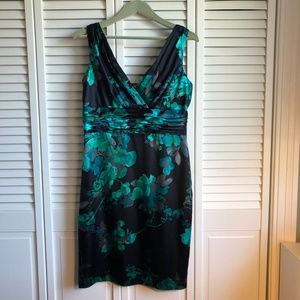 Evan Picone Classic Satin Floral Party Dress